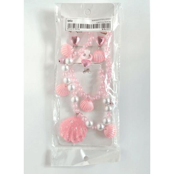 💗 5PCS Barbie Costume Cosplay Movie Halloween Pink Sea Shell Jewelry Set NEW - Picture 7 of 7